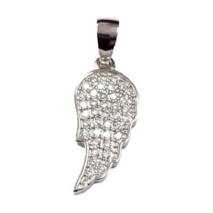 925 Sterling Silver Angel Wing Pendant 8MM X 17MM P-452