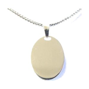 925 Sterling Silver Oval Disc Pendant PDOV-15 X 20MM
