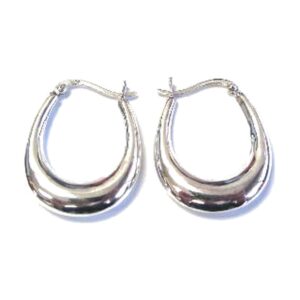 925 Sterling Silver Creole Earrings ECR-22MM X 27MM