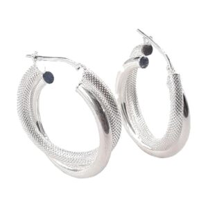 925 Sterling Silver Hoop Earrings EHPF-111