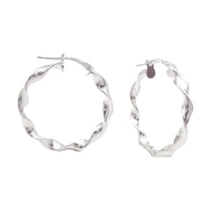 925 Sterling Silver Fancy Twist hoops EHPF-132