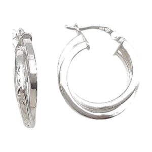 925 Sterling Silver Fancy round hoops T-5.3 X 20MM EHPF-157