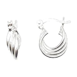925 Sterling Silver Fancy round hoops 10.5MM EHPF-159