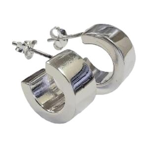 925 Sterling Silver Hoop Earrings EH-T8 X 15MM