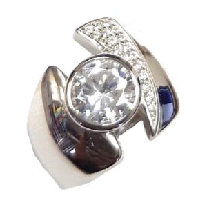 925 Sterling Silver C.Z Ladies Ring RCZ-1218