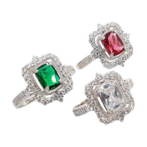 925 Sterling Silver Ruby,Emerald Green RCZ-1567