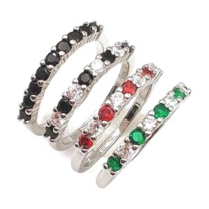 925 Sterling Silver Black,Emerald,Garnet, black&white RCZ-1652/C