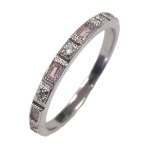 925 Sterling Silver Pink & white stones RCZ-1674