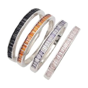 925 Sterling Silver Black,Garnet,Purple,Pink RCZ-1681/C