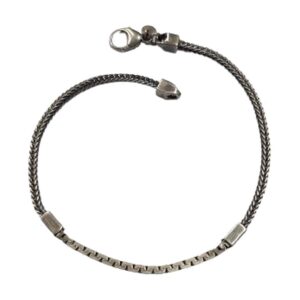 925 Sterling Silver Mens Fancy Oxidised Bracelet MFOB-102