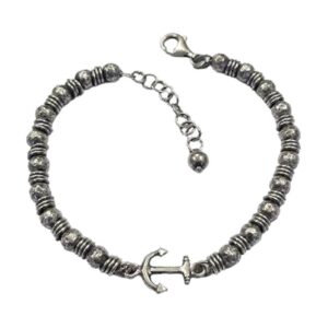 925 Sterling Silver Mens Fancy Oxidised Bracelet MFOB-107