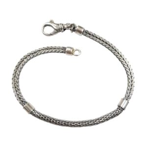 925 Sterling Silver Mens Fancy Oxidised Bracelet MFOB-108