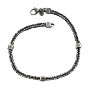 925 Sterling Silver Mens Fancy Oxidised Bracelet MFOB-110