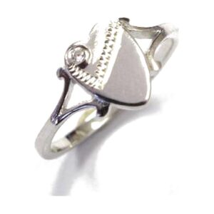 925 Sterling Silver Thick C.Z Baby Heart Signet Rings Available in Sizes D/F/H/J/L PNR-104