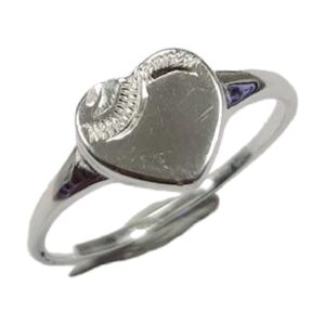 925 Sterling Silver Thick Plain Baby Heart Signet Rings PNR-189