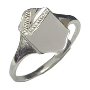925 Sterling Silver Thick Plain Maids Shield Signet Rings PNR-201