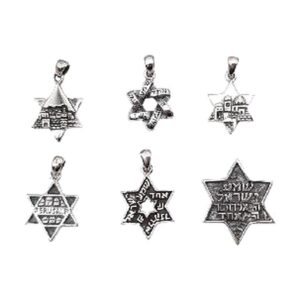 925 Sterling Silver Jewish Pendants Style D