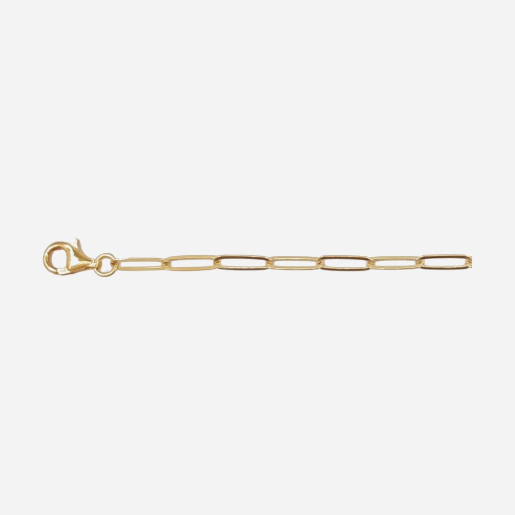 925 Sterling Silver Paperclip Chain/BR Gold plated
