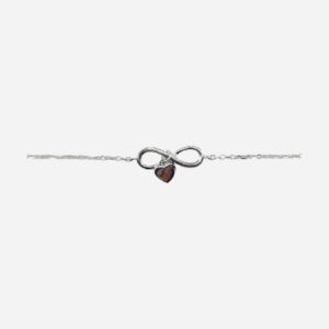 925 Sterling Silver Infinity+Heart Bracelet 16.5MM 17+3CM INF-211