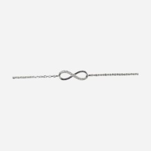925 Sterling Silver Infinity Bracelet 16.5MM 17+3CM INF-213