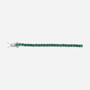 925 Sterling Silver 2.5MM Round Emerald Green C.Z Tennis Bracelet TBRCEG-2.5MM