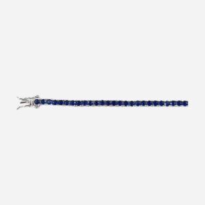 925 Sterling Silver 2.5MM Round Sapphire C.Z Tennis Bracelet TBRCS-2.5MM