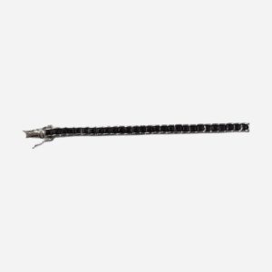 925 Sterling Silver 2.5MM Square Black C.Z Tennis Bracelet TBRSB-2.5MM