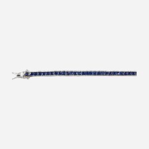 925 Sterling Silver 2.5MM Square Sapphire C.Z Tennis Tennis Bracelet TBRSS-2.5MM
