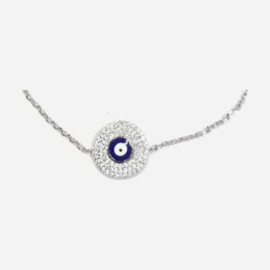 925 Sterling Silver Charm Bracelet (Evil Eye) 17-3CM CHBR-416