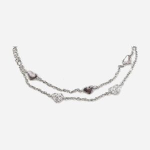 925 Sterling Silver Charm Bracelet (Heart) 5MM 17-19CM CHBR-424
