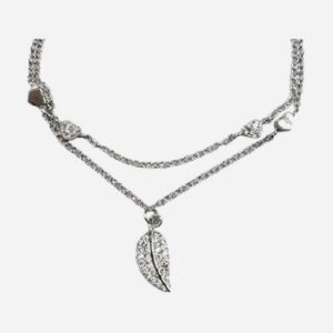925 Sterling Silver Charm Bracelet (Leave) 13MM 17-19CM CHBR-426