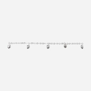 925 Sterling Silver Charm Bracelet (Hearts) 18/19CM CHBR-543
