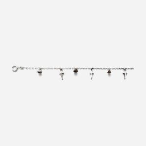 925 Sterling Silver Charm Bracelet (Heart & Cross) 18+3CM CHBR-800