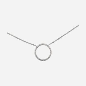 925 Sterling Silver Pendant Necklace (CIRCLE OF LIFE) 20MM 45+5CM NPC-139